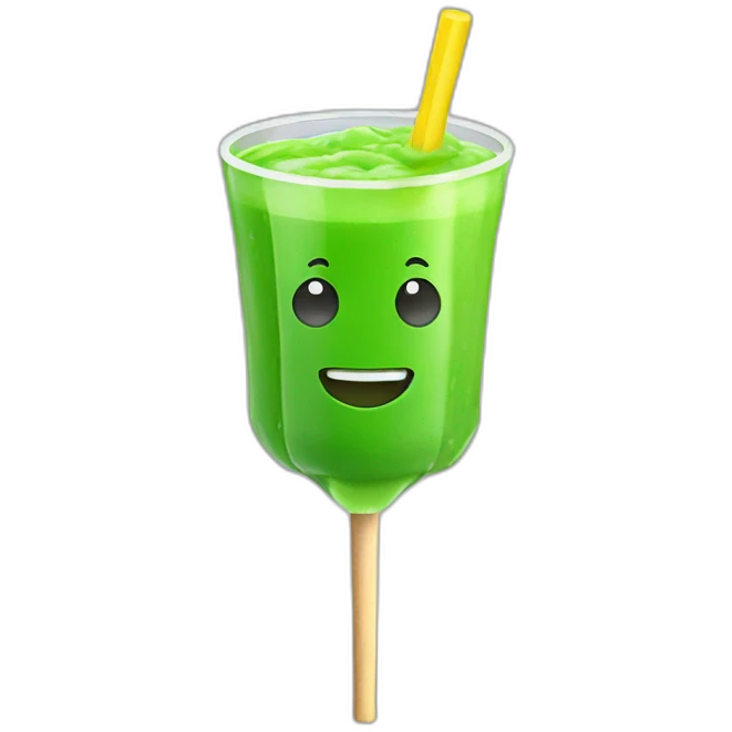 green frozen juice on a stick 3d emoji