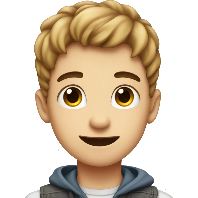 Cute boy and heart emoji