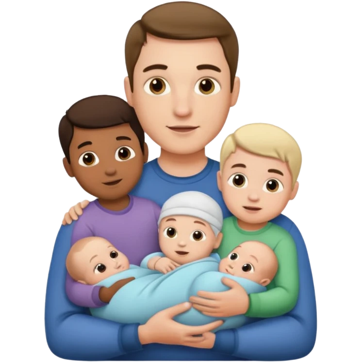 man with three babies emoji