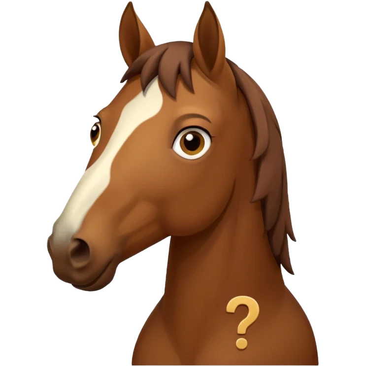 Confused horse with question marks emoji
