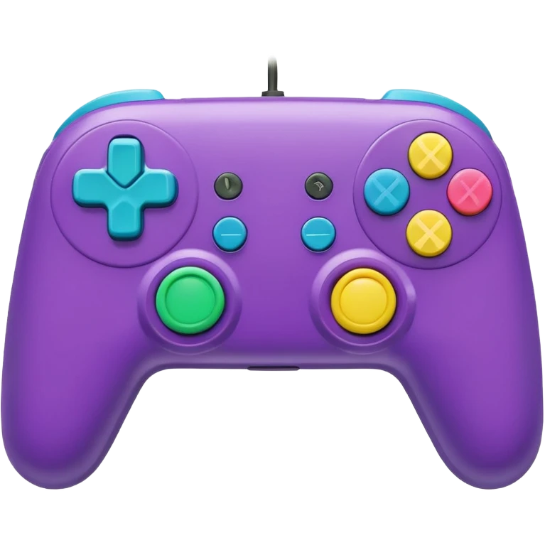 yellow, pink, blue, purple, green colored game controller emoji
