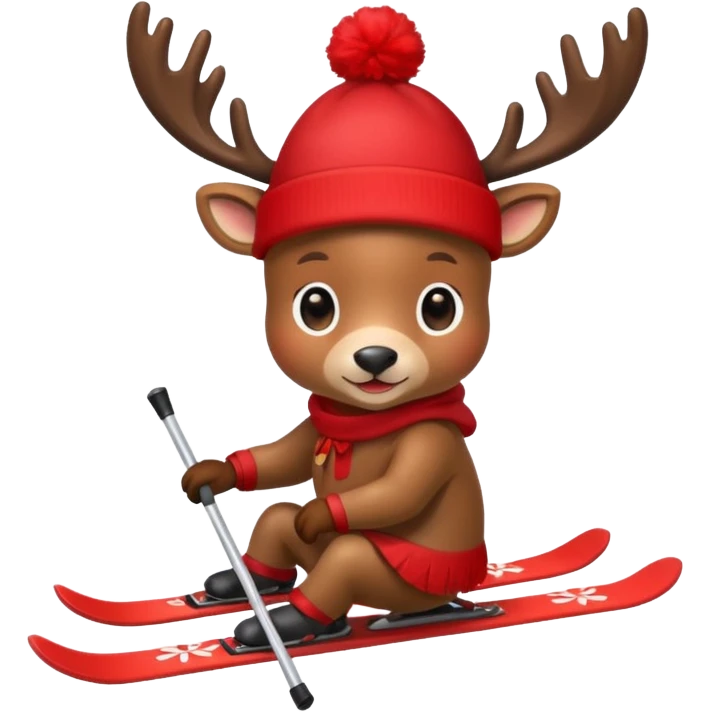 baby reindeer skiing emoji