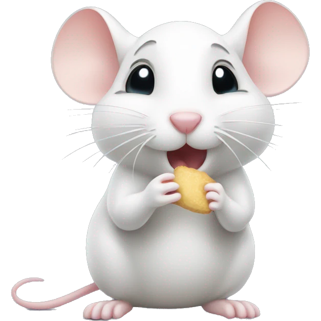 Cute white mouse blowing a kiss emoji