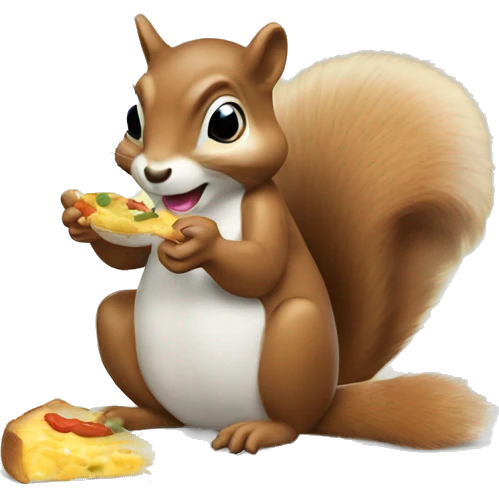 Squirrel eating omellette emoji