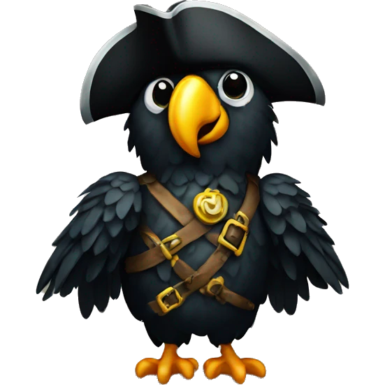 Black Pirate Parrot emoji