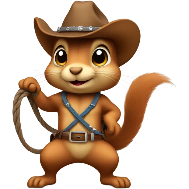Squirrel with a cowboy hat and lasso emoji
