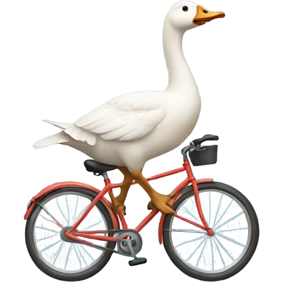 goose riding a bicycle  emoji