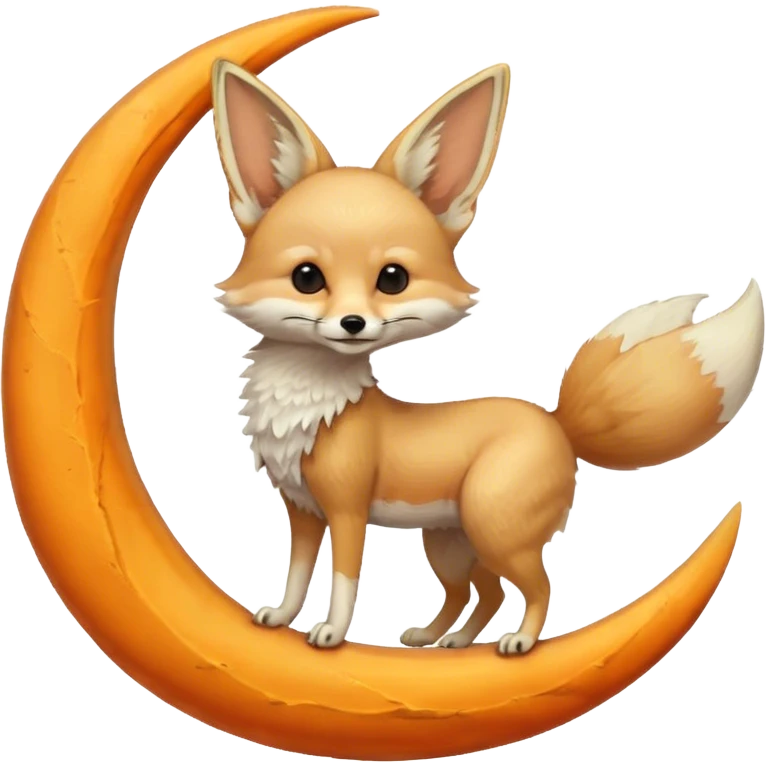 fennec on a moon sickle  emoji