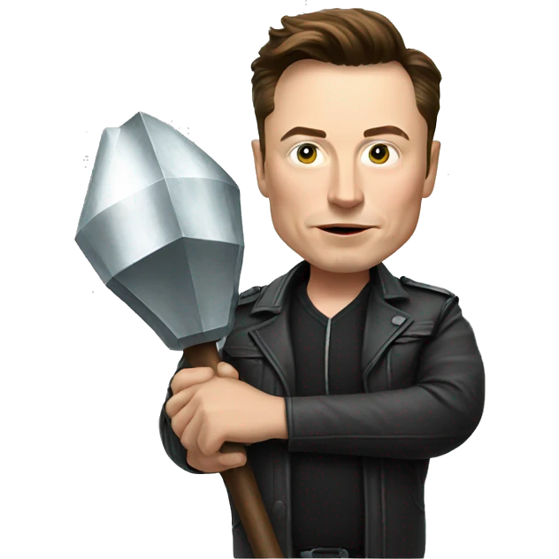 elon musk with a mace emoji