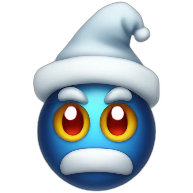 evil virus wearing christmas cap emoji