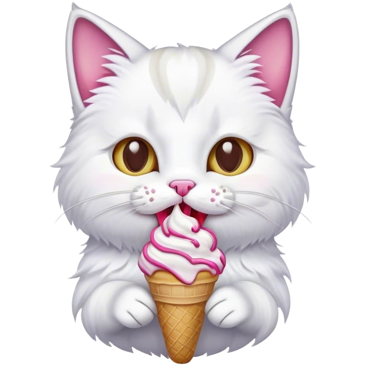 cat with ice cream emoji
