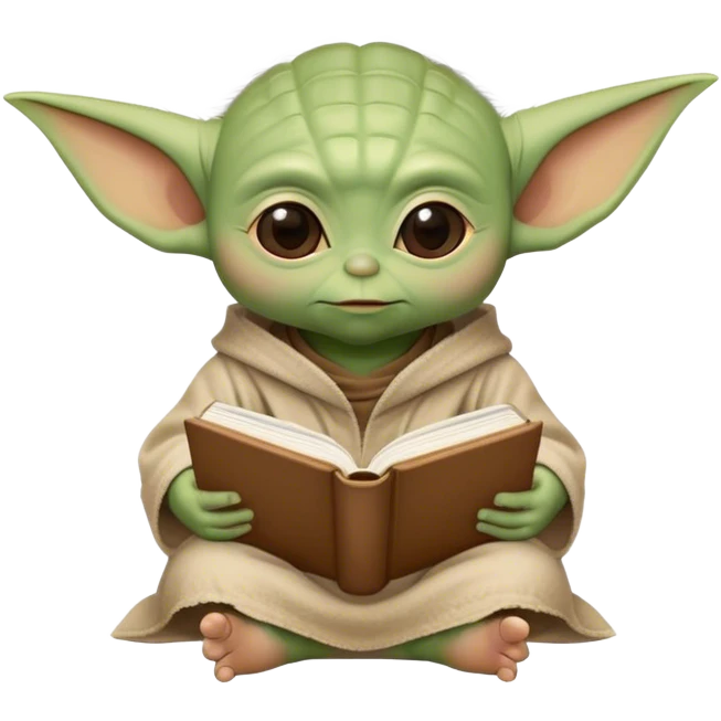 Baby yoda study books emoji