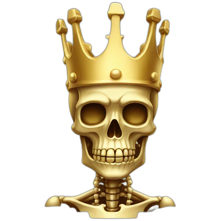 a golden skeleton with golden crown emoji