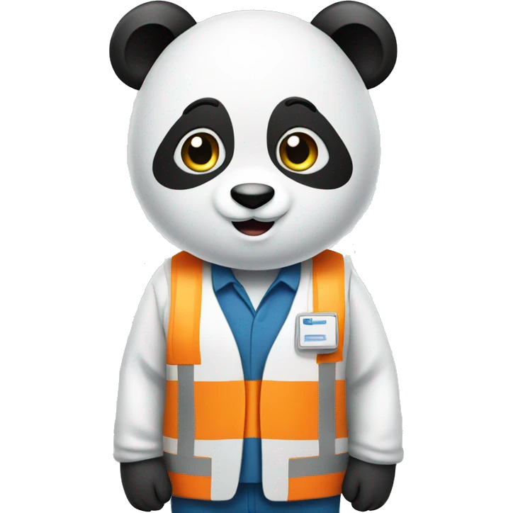 Panda wearing work wear emoji