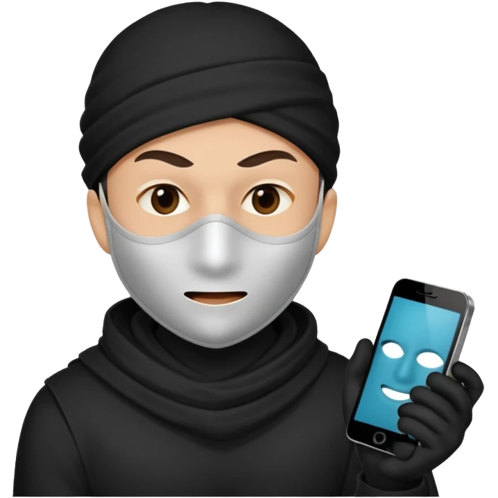 Thief speaking wit a cellular emoji