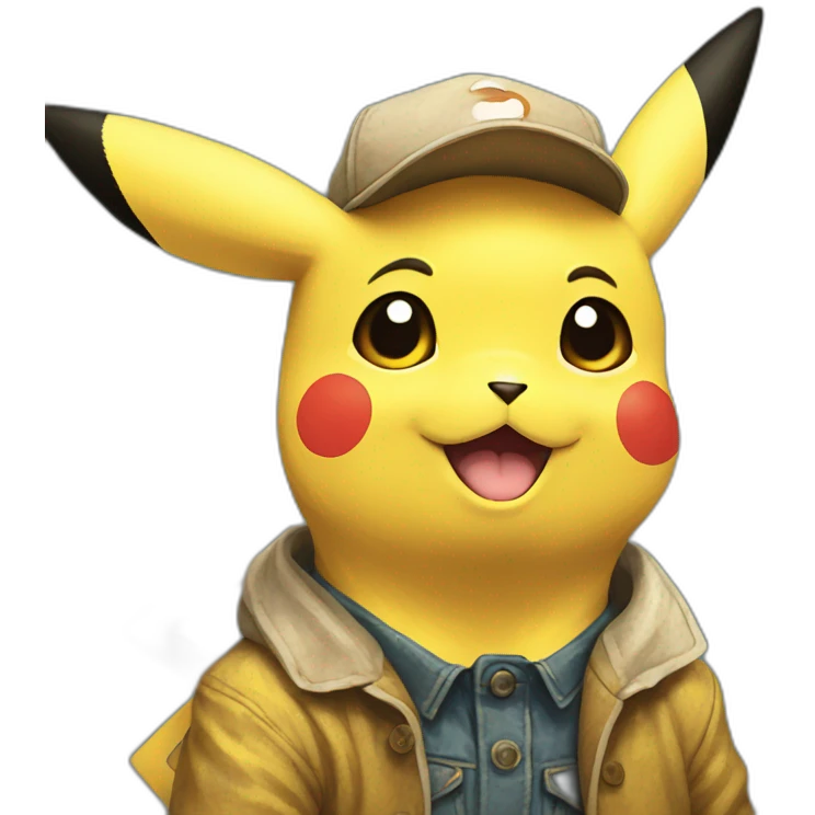 pikachu portrait van gogh emoji