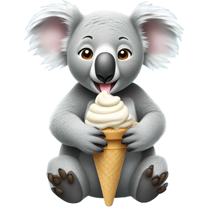 Koala eating ice cream emoji