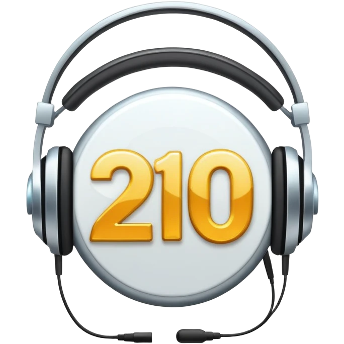 Music playlist badge with large "2010" number in the center, with headphones emoji