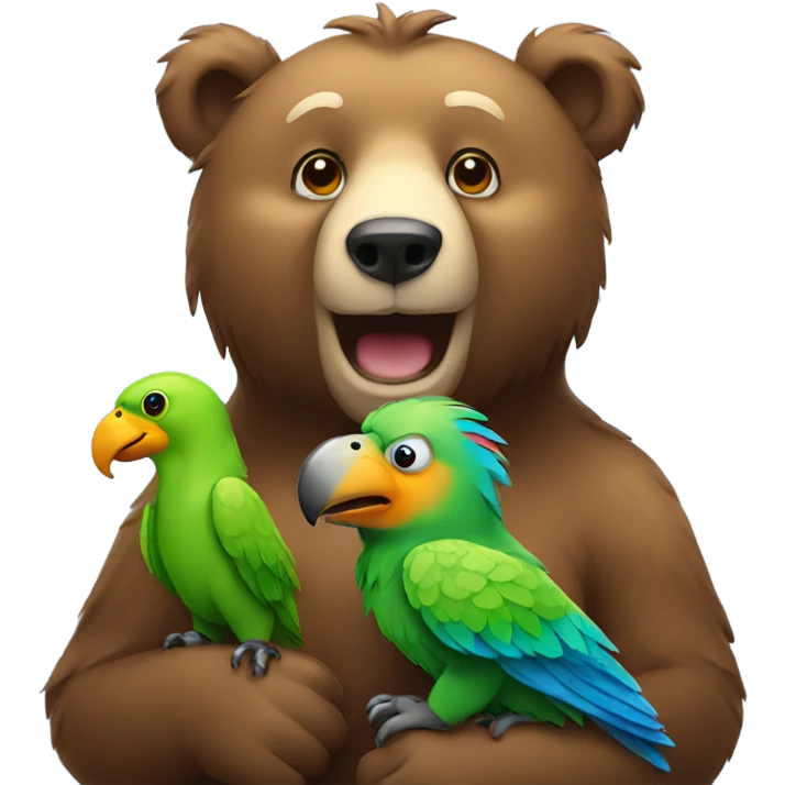bear with parrot  emoji