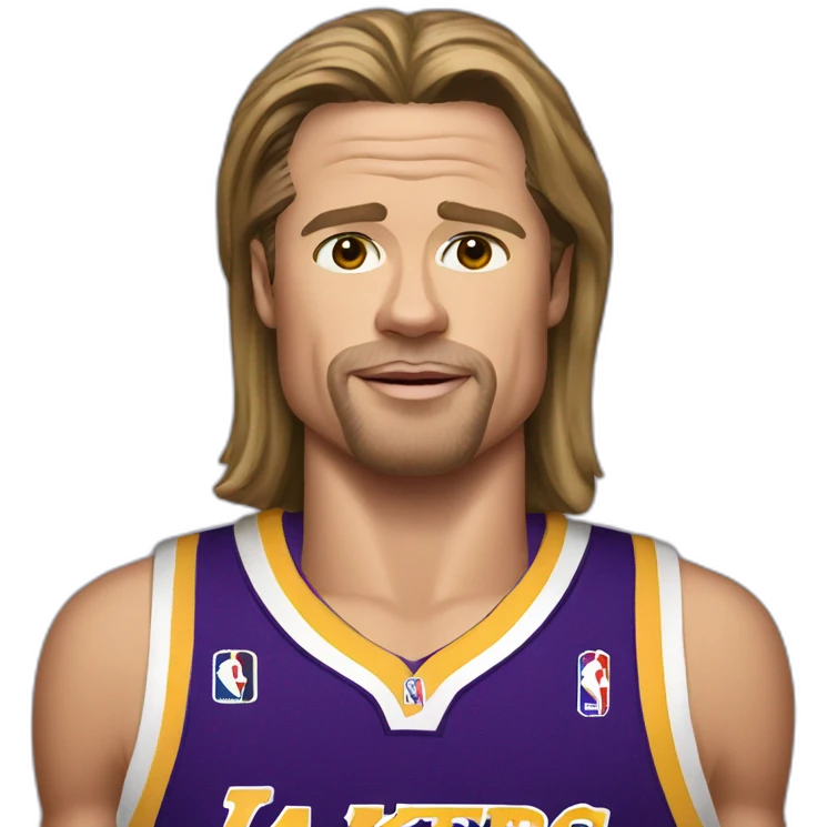 brad pitt wearing lakers jersey emoji