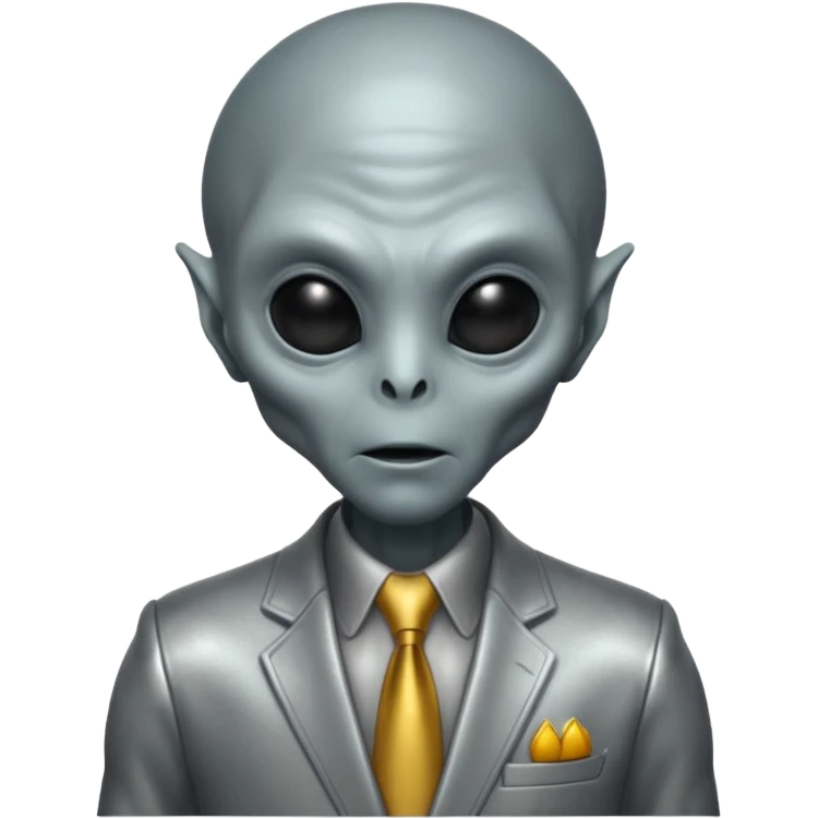 an old alien with suit emoji