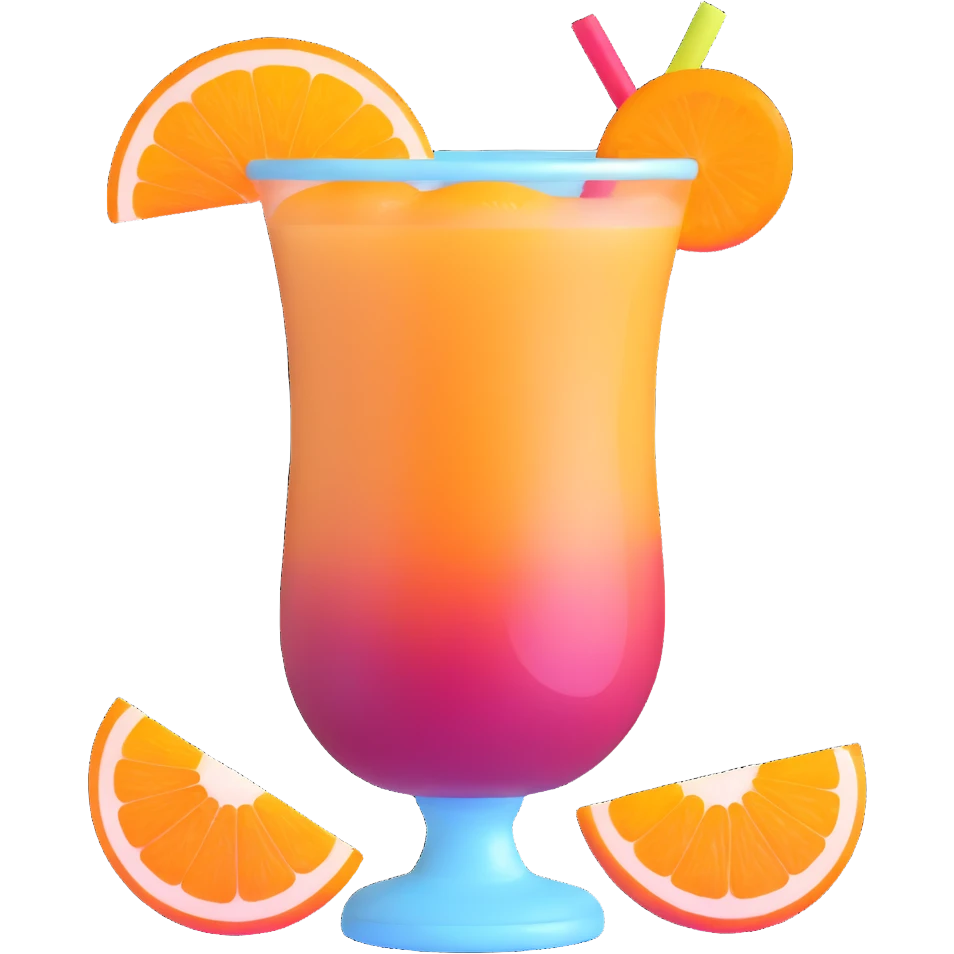 frozen sangria slushie with orange and apple slices emoji