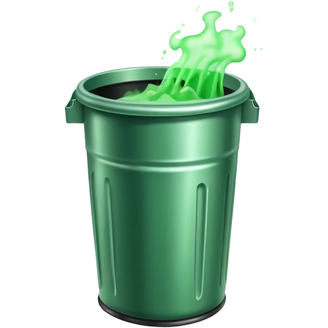 trashcan with green mist inside emoji