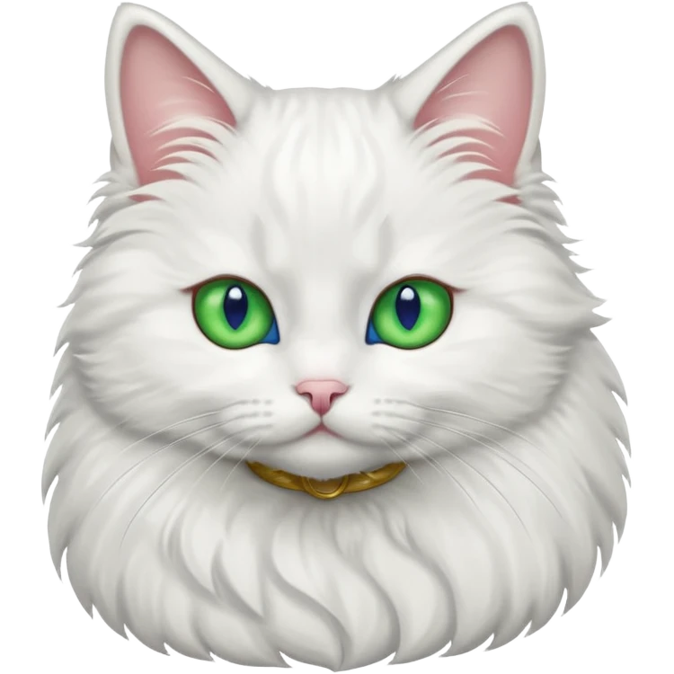 一只异瞳长毛的白猫 emoji