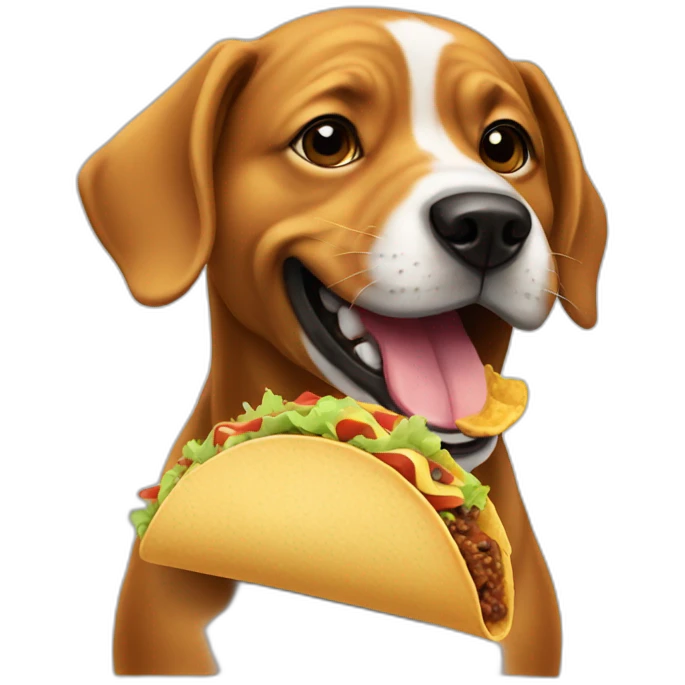 a dog eating a taco emoji