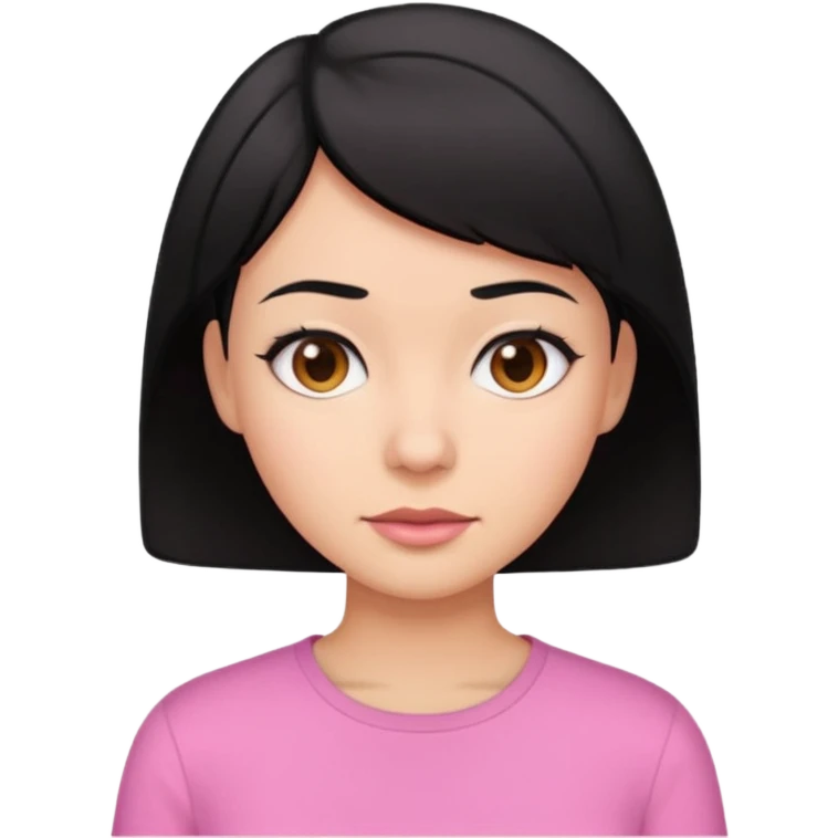 mulher de cabelo curto e preto com camisa rosa  emoji