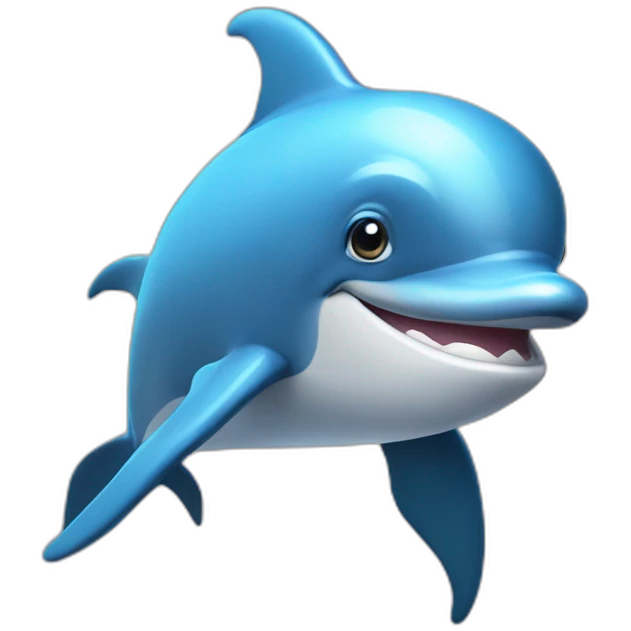 Dolphin with crown emoji