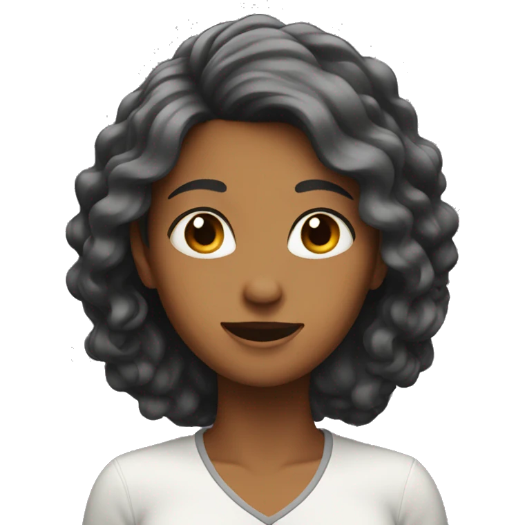women looking up at her hair emoji