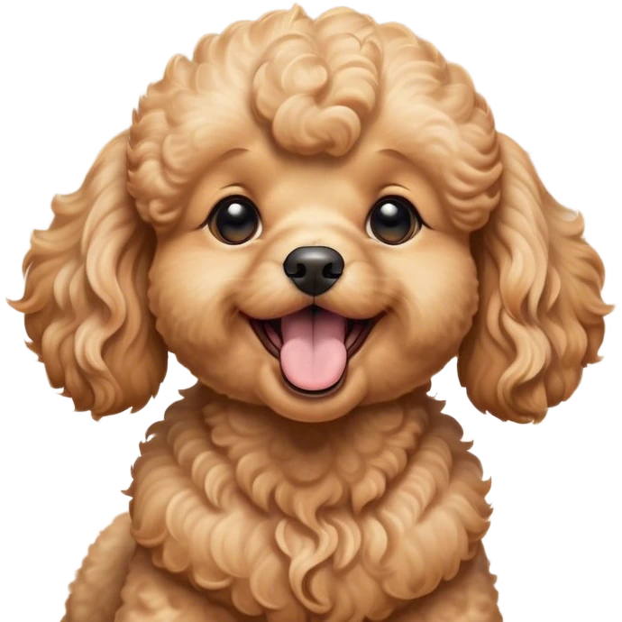 Cinematic Cute Yawning Apricot Poodle Portrait Emoji, Head tilted slightly with a dramatic, wide-open yawn, displaying a soft, curly apricot Fur with delicate texture, floppy ears slightly drooping, round warm eyes barely open in drowsy contentment, Simplified yet irresistibly adorable features, highly detailed, glowing with a soft, cozy glow, high shine, relaxed yet expressive, stylized with a touch of whimsy, bright and endearing, soft glowing outline, capturing the essence of a sleepy yet affectionate companion, so drowsy it feels like it could stretch right out of the screen and curl up for a nap! emoji