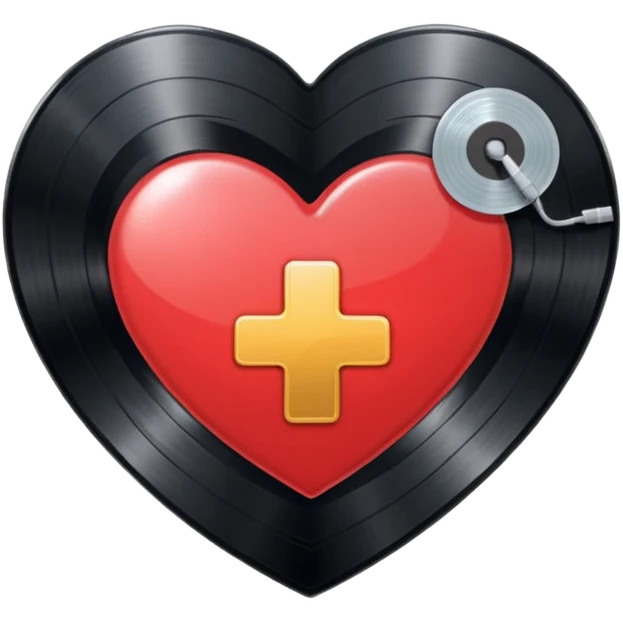 heart with K-pop album vinyl record emoji