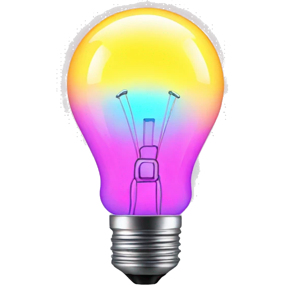 neon illuminated lightbulb emoji