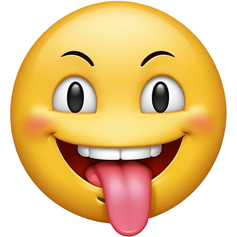 Smiley face emoji with tongue out, and cum on face. emoji