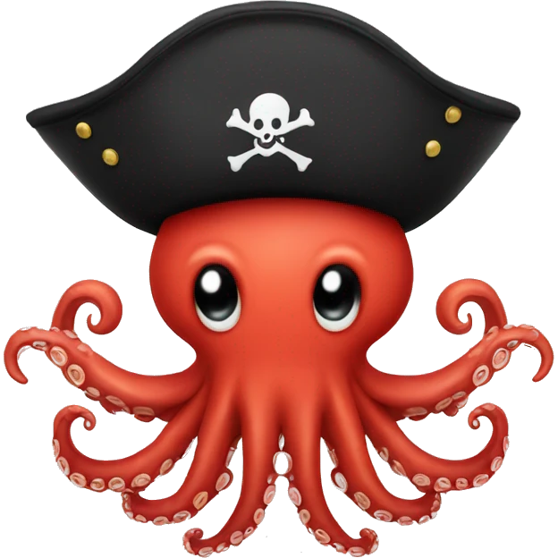 red octopus with pirate hat emoji