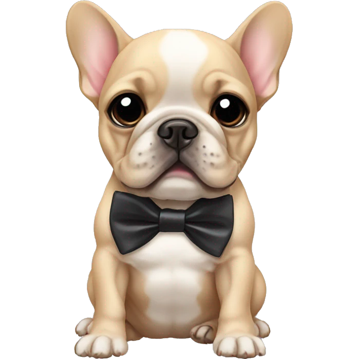 French bulldog puppy wearing a bow tie  emoji