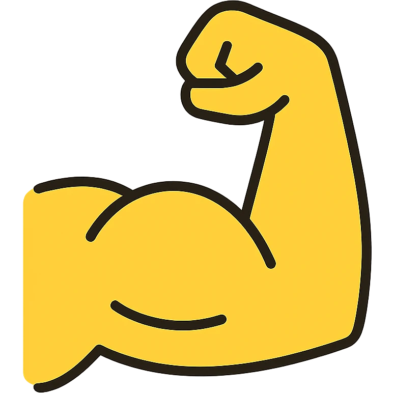 yellow biceps color outline icon emoji