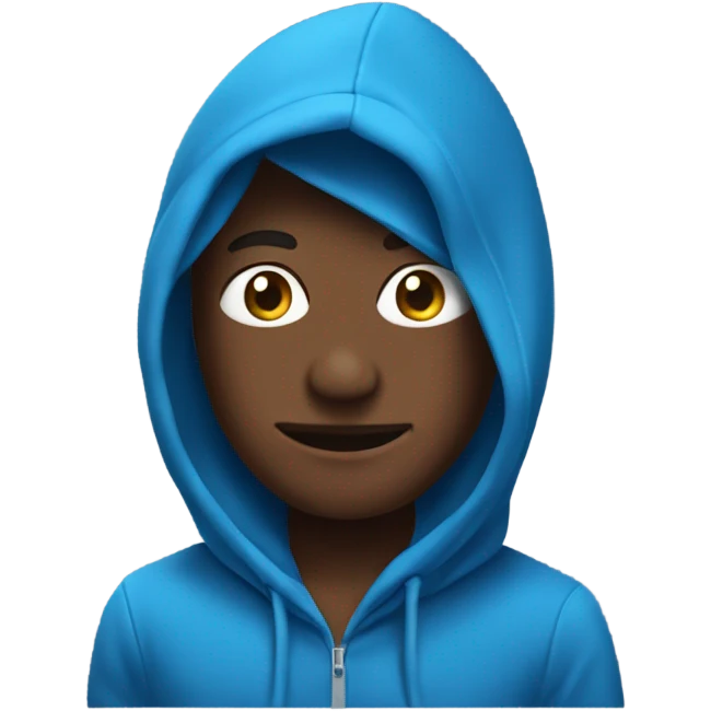 Blue hoodie with wawes emoji