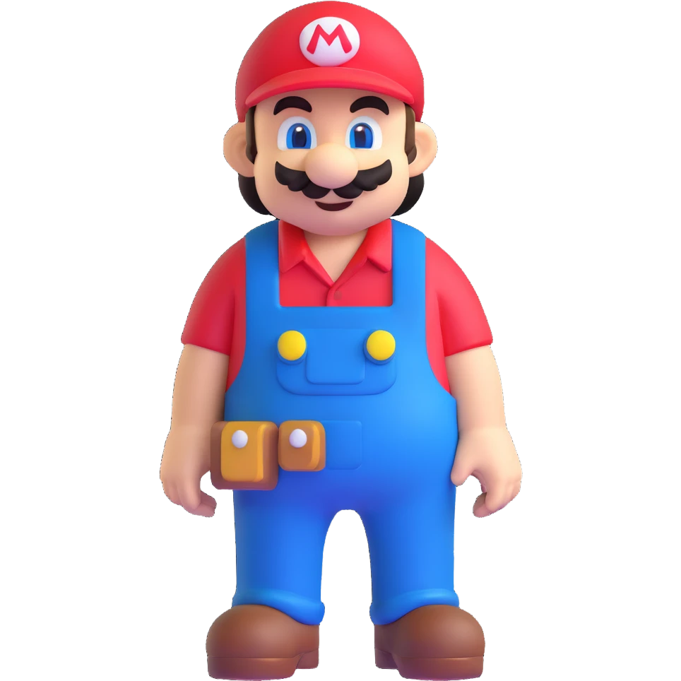 Mario with red shirt and blue overalls emoji