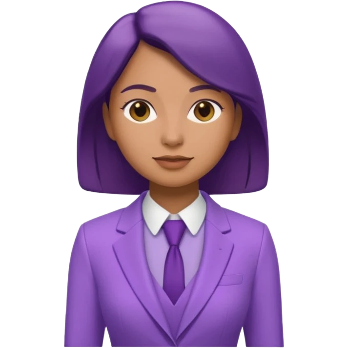 lavender-purple women’s Suit, smooth rounded neckline, simple design, glossy surface, plain background, Memoji-style. emoji