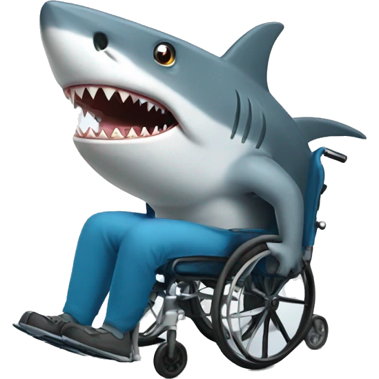 Shark in a wheelchair  emoji