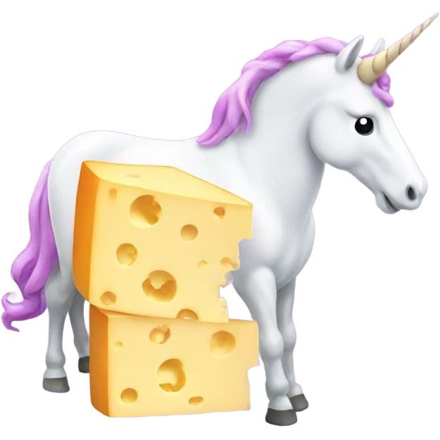 Unicorn eating block of cheese emoji