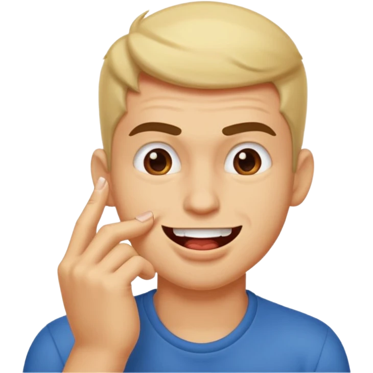 zesty guy biting nail while smirking emoji