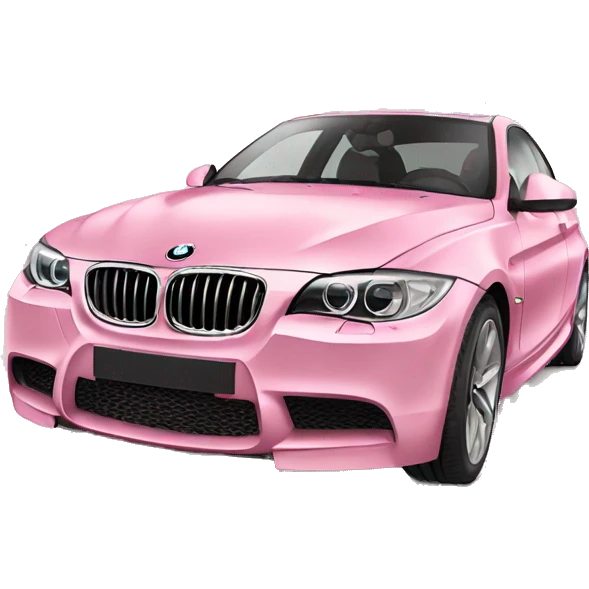 BMW luxury car all pink off white interior  emoji