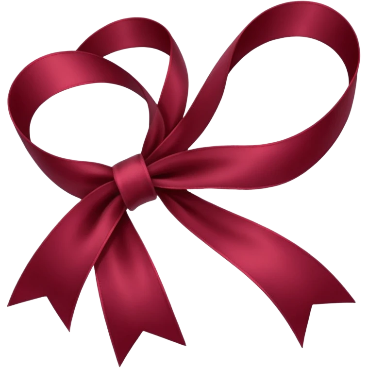 burgundy red ribbon emoji