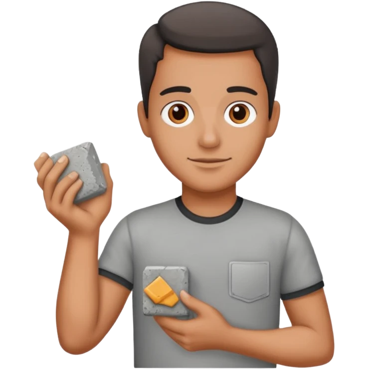 Un portugais avec du ciment dans les mains  emoji