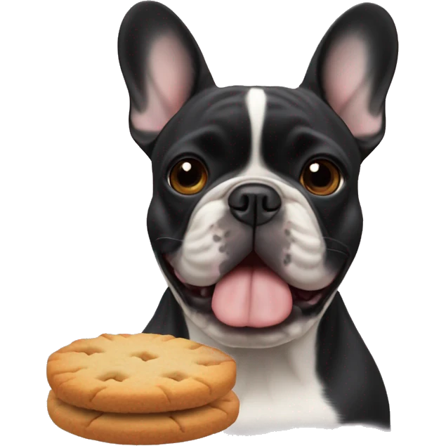 Favn French bulldog eith biscuit  emoji