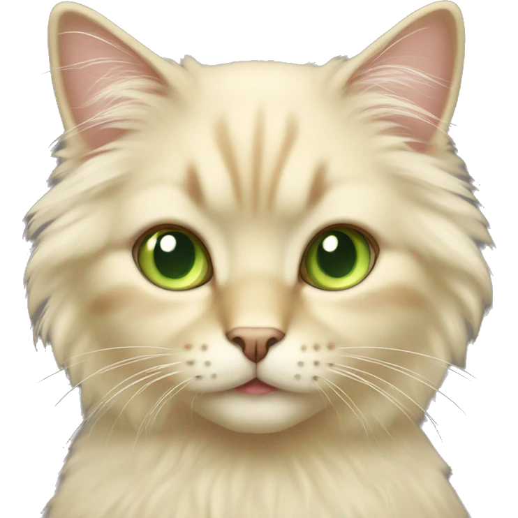 blonde fluffy cat feminine with light green eyes emoji